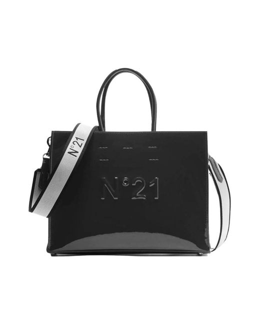 N°21 Black Geprägte shopper-tasche aus lackleder