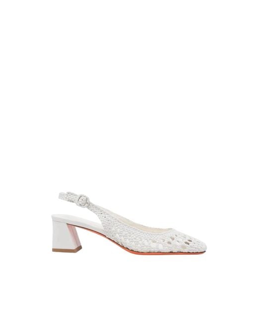 Santoni White Pumps