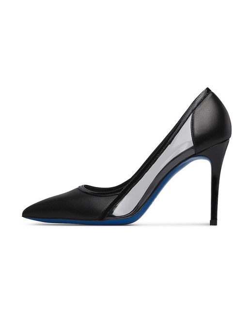 Loriblu Black Nappa Décolleté Mit Plexi-Einsätzen
