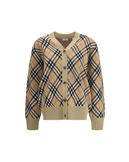Burberry Truien & Vesten ,Wol Archivio Check Wollen Vest in het Natural