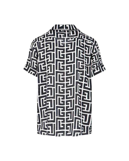 Balmain Black Short Sleeve Shirts for men