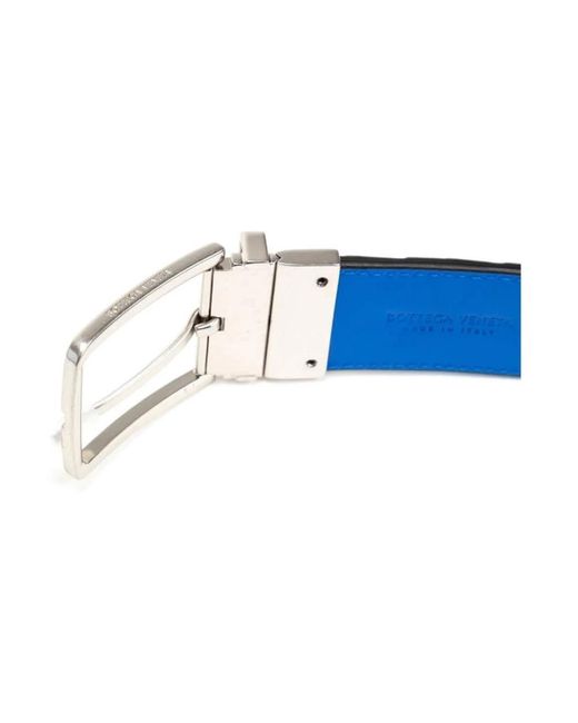Bottega Veneta Blue 3.5Cm Reversible Intrecciato Leather Belt for men
