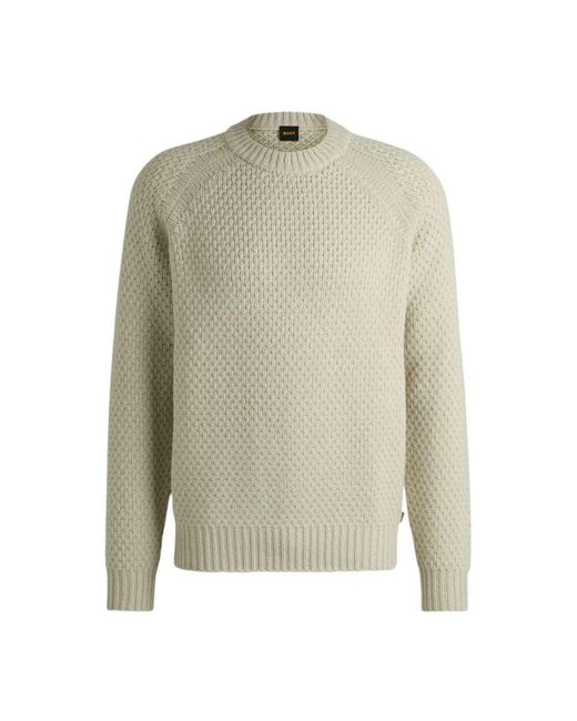 Boss Langarm Pullover Aus Wollmischung in Gray für Herren