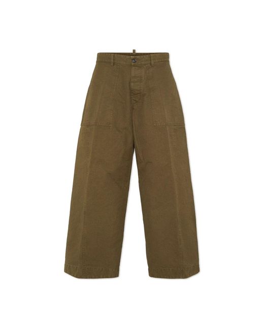 DSquared² Wide Trousers in het Green voor heren