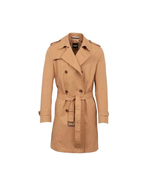 Boss Brown Trench Coats for men