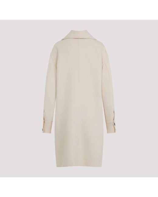 Jil Sander Single-Breasted Coats in het White