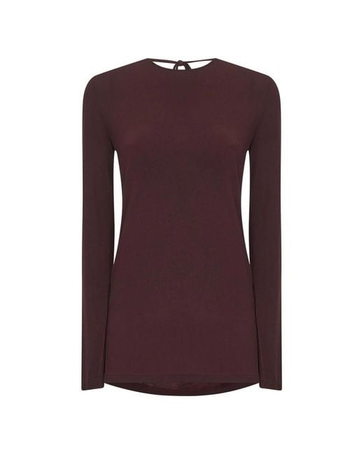 Uma Wang Shirt Met Gedrapeerde Col, Donkerrood in het Purple