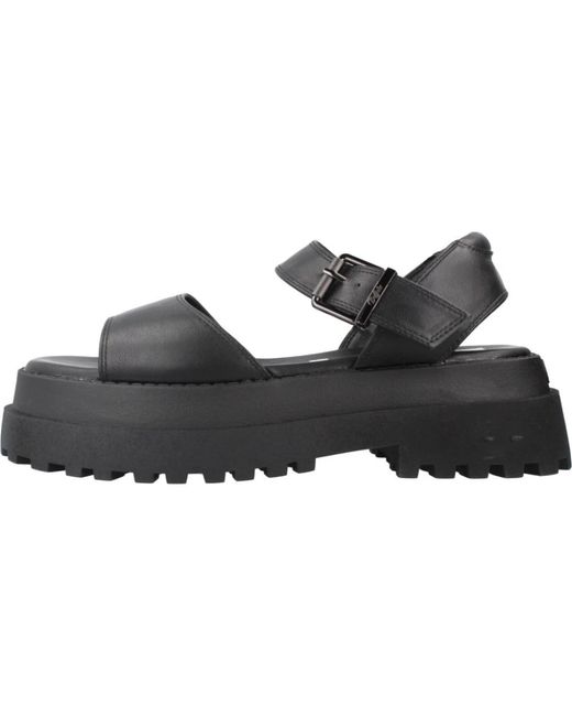 Buffalo Schoenen ,Zwart ,Leer Pluto Jojo Sandalen in het Gray