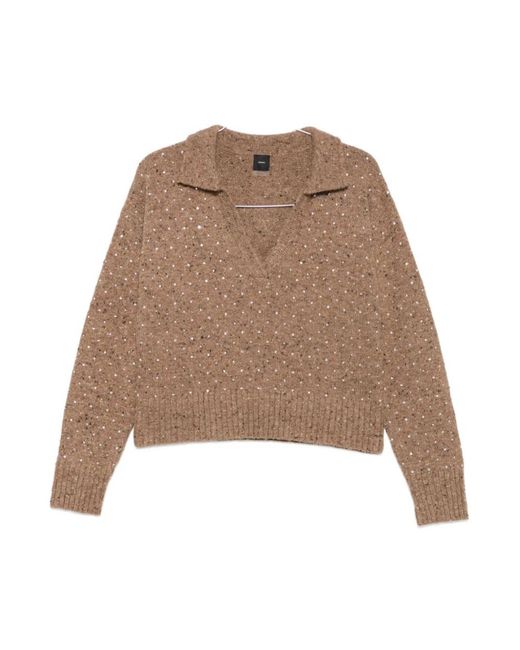 V-Neck Knitwear Pinko en coloris Brown