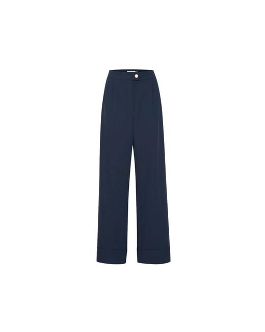 Ichi Blue Wide Trousers