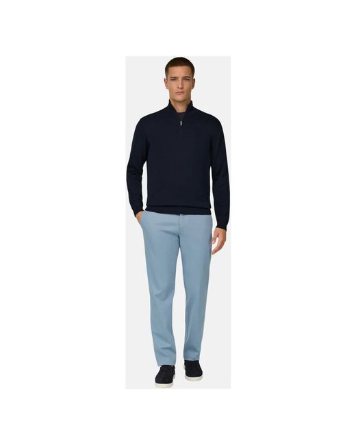 Boggi Truien & Vesten ,Blauw ,Katoen Jumper Met Halve Rits in het Blue voor heren