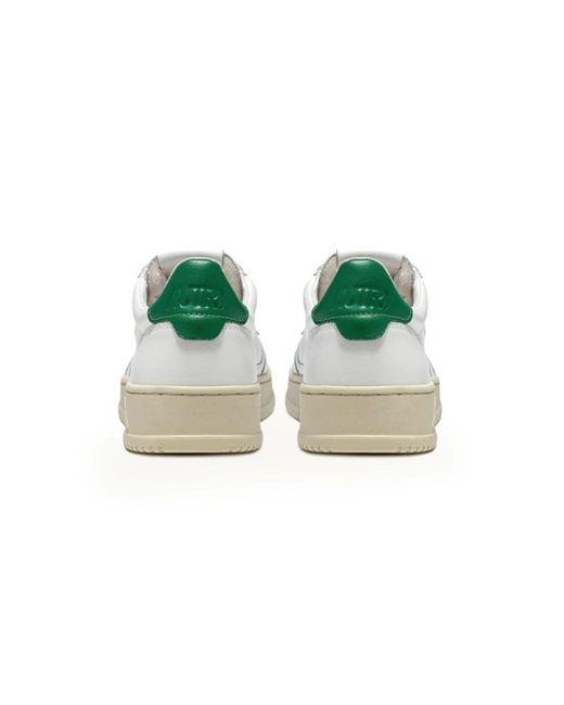 Autry White Weiße sneakers mit grüner ferse