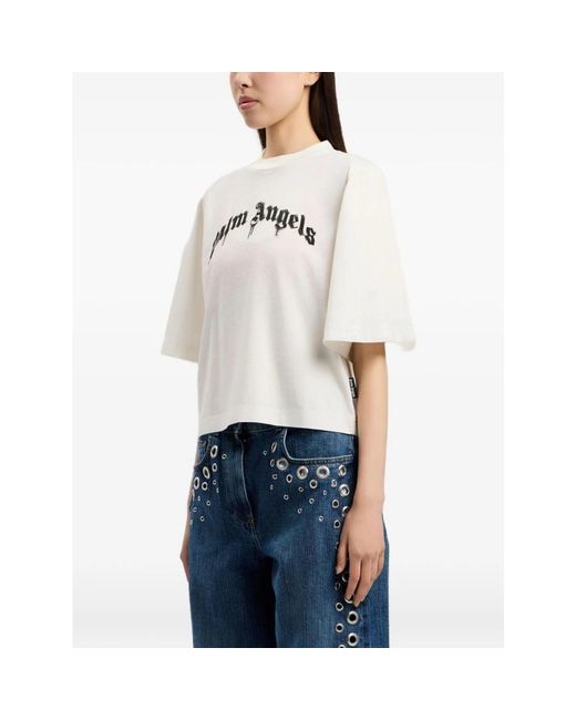 Palm Angels Blue T-Shirts