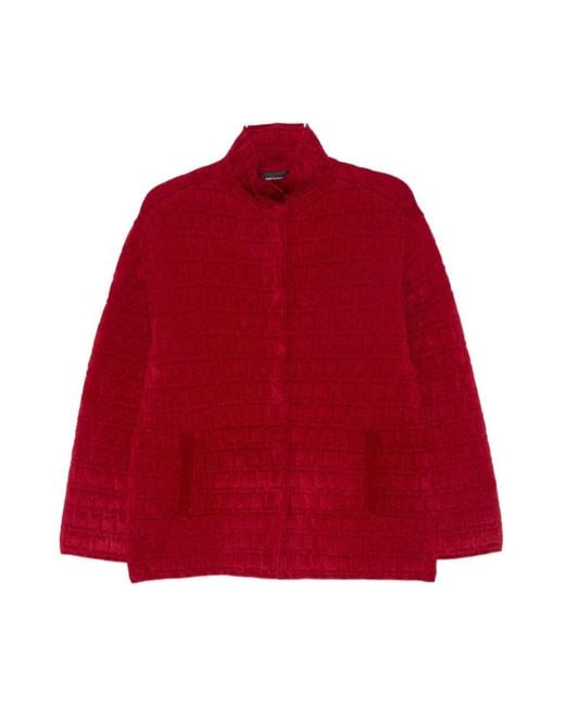 Emporio Armani Red Rote Jacken Mit Bottoni Und C Alto