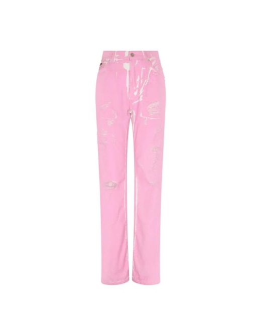 Dolce & Gabbana Pink Straight Fit Jeans