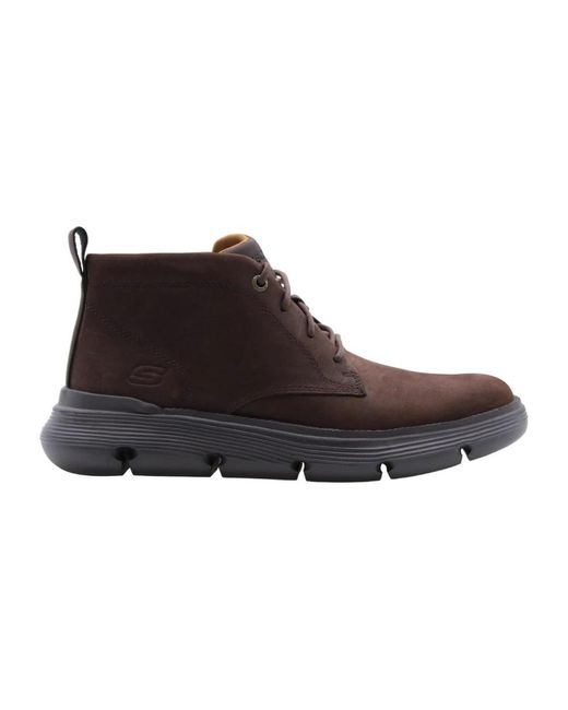 Skechers Brown Lace-Up Boots for men