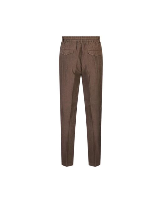 Peserico Brown Slim-Fit Trousers for men