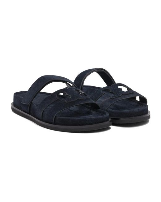 Tory Burch Blue Sliders