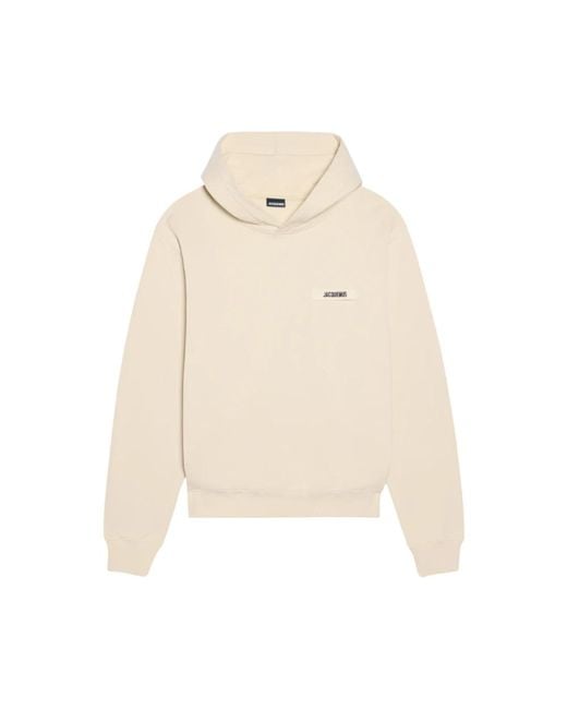 Jacquemus Gros Grain Logo Hoodie in het Natural voor heren