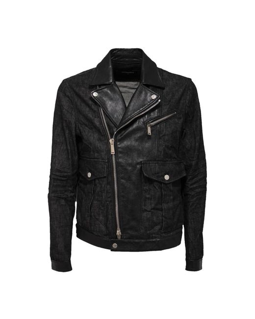 Leather Jackets DSquared² pour homme en coloris Black