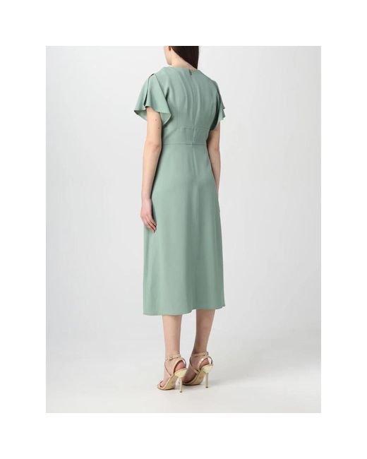 HUGO Green Grünes A-Linie V-Ausschnitt Boss Kleid