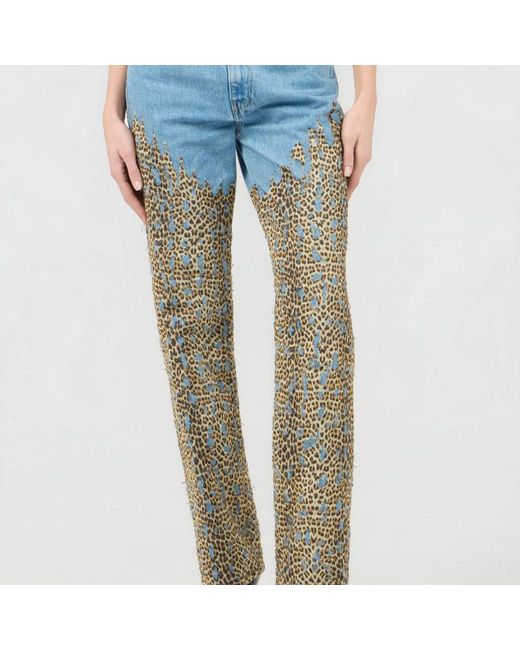 Roberto Cavalli Jeans Met Luipaardprint in het Blue