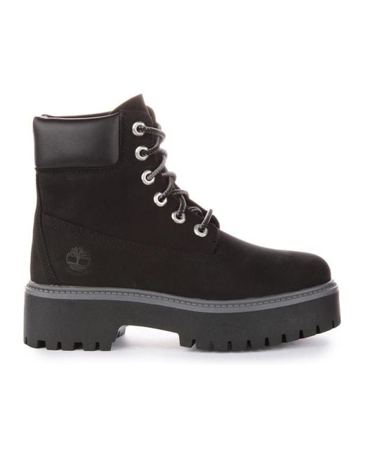 Timberland Black Lace-Up Boots