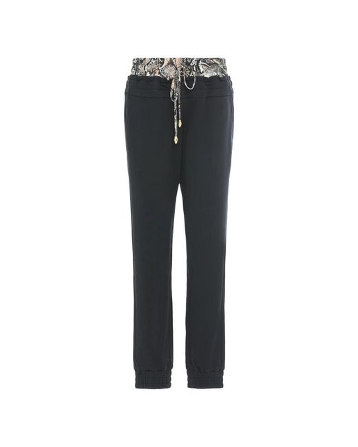 Just Cavalli Broeken ,Zwart ,Katoen Cotton Jogger Pants in het Gray