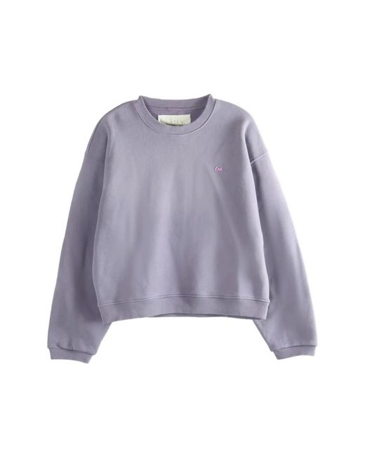 ERL Hoodies & Sweatvesten ,Paars ,Katoen Geborduurde Crewneck Sweatshirt in het Purple voor heren