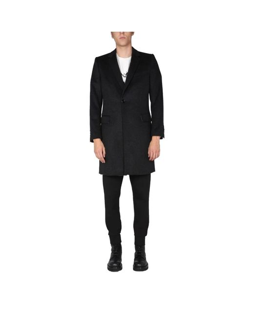 Dolce & Gabbana Black Single-Breasted Coats for men