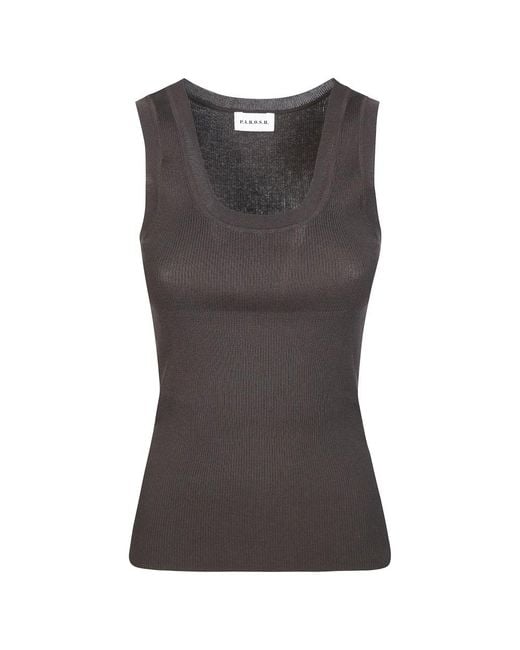 P.A.R.O.S.H. Gray Sleeveless Tops