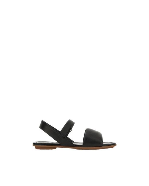 Hogan Black Flat Sandals