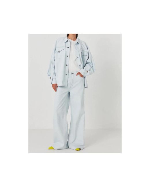 Jeans > wide jeans Rabens Saloner en coloris Blue