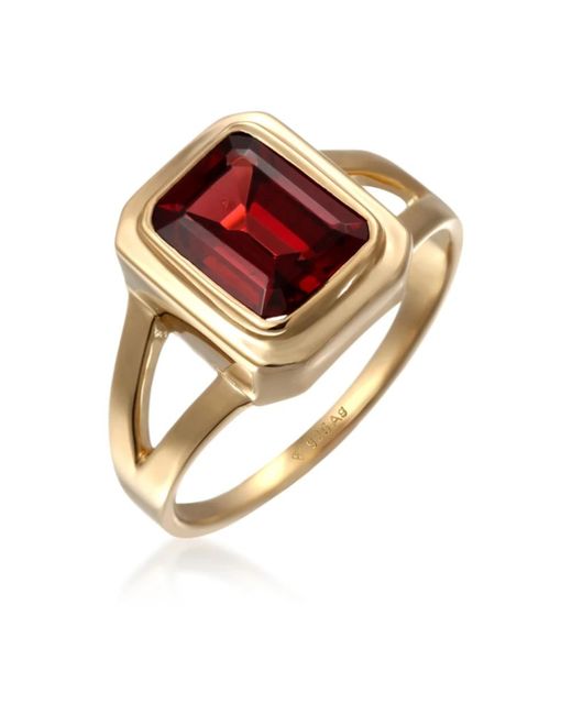 Elli Jewelry Elegante Ring Van Sterling Zilver Met Smaragd-Geslepen Kwarts in het Metallic