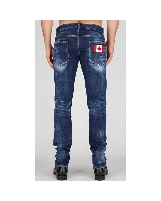 DSquared² Slim jeans mit kanada flagge patch in Blue für Herren