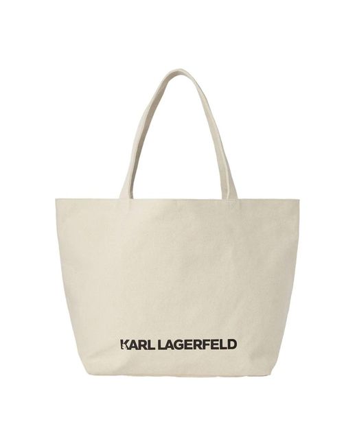 Karl Lagerfeld White Textil einkaufstasche