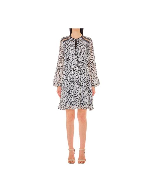 Leopard print puff sleeve dress Liu Jo de color Gray