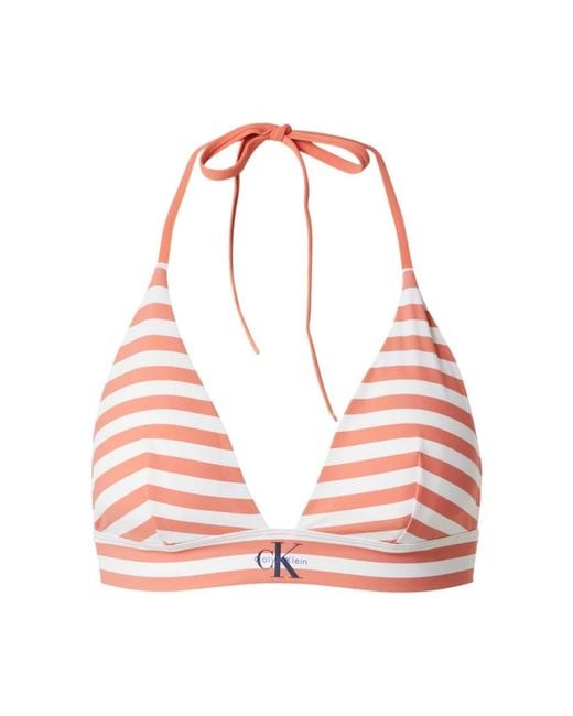 Calvin Klein Graphic Monogram Bikini Top in het Red