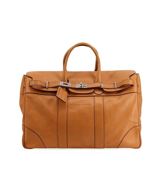 Brunello Cucinelli Brown Weekend Bags for men