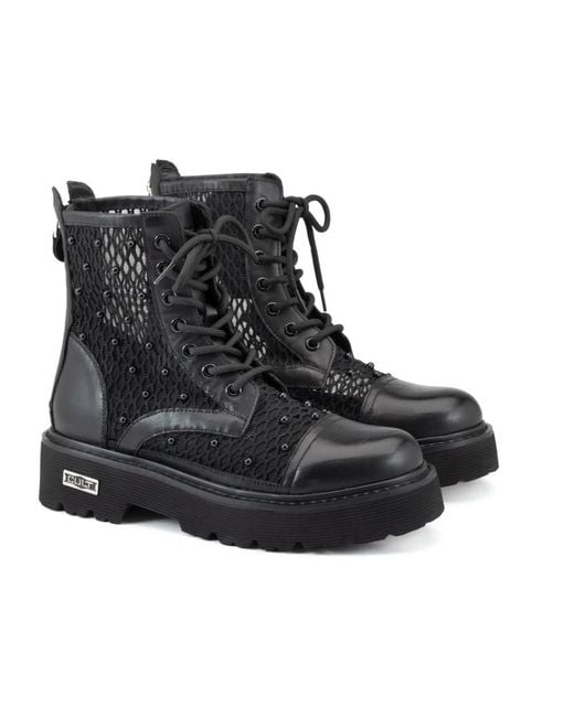 Cult Black Lace-Up Boots