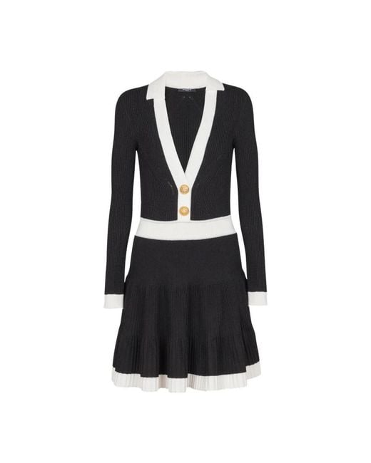 Balmain Black Knitted Dresses