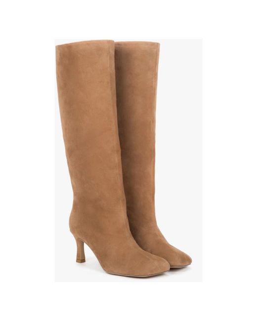 ESTRO Brown Heeled Boots