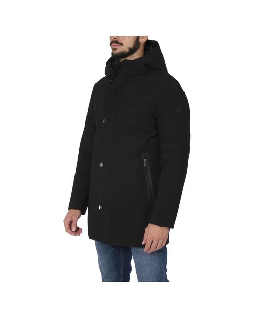Heskimo Jassen ,Zwart ,Lungo Con Capp. Softshell Bonded Bottoni in het Black voor heren