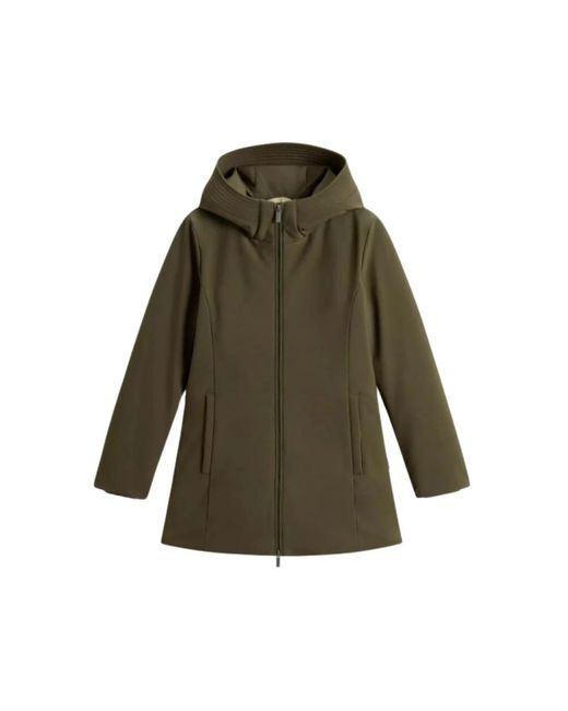Woolrich Jassen ,Groen ,Leer Firth Parka in het Green