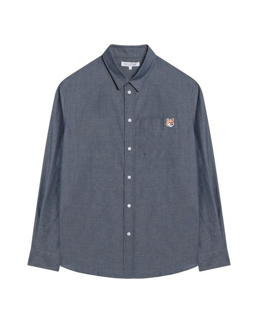 Maison Kitsuné Langarmhemd in Blue für Herren