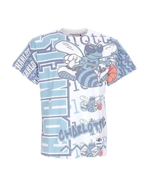 Mitchell & Ness Tops ,Veelkleurig ,Katoen Nba Jumbotron 2.0 Tee Wit in het Blue voor heren