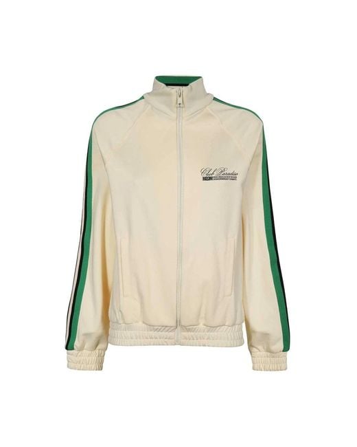 MSGM Hoodies & Sweatvesten ,Katoen Hoodie Met Rits En Elastische Boorden in het Green