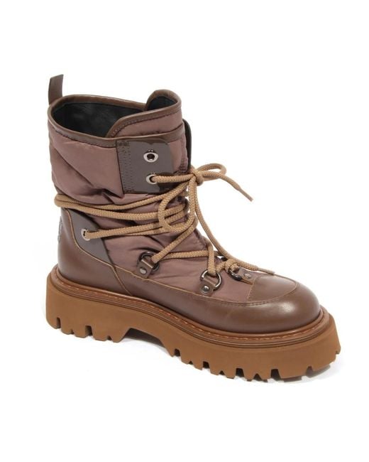 Casadei Brown Lace-Up Boots