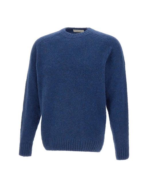 FILIPPO DE LAURENTIIS Blue Round-Neck Knitwear for men