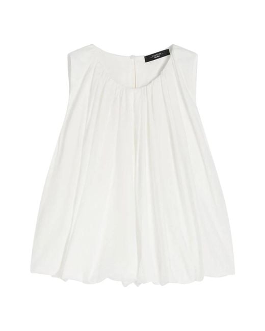 Max Mara White Sleeveless Tops